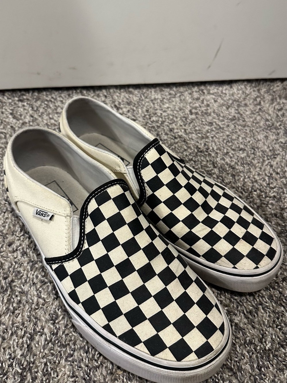 Vans Slip-On Checkerboard Sneakers - Black & White